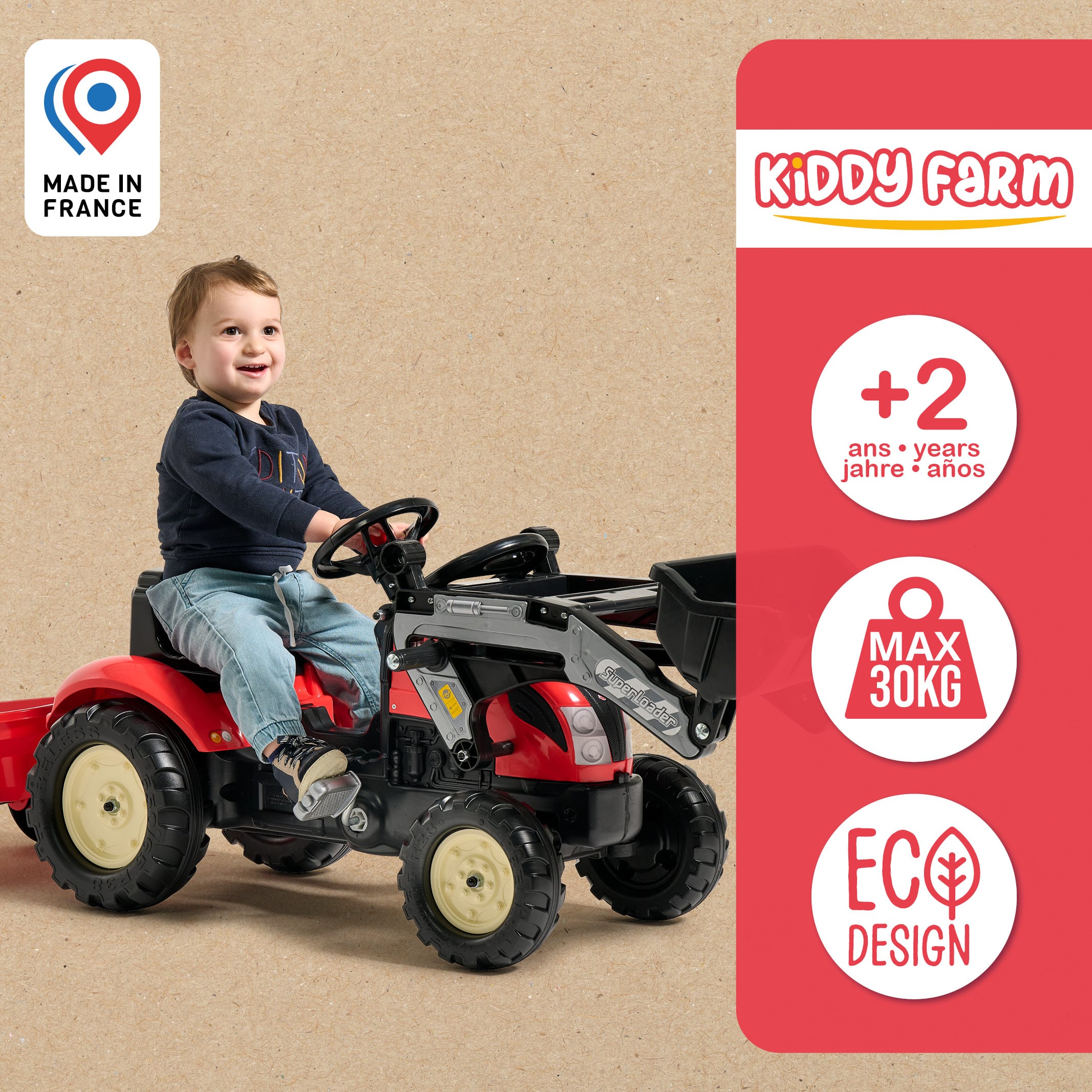 falk-kiddy-farm-tretbagger-mit-anh-nger-schaufel image 4