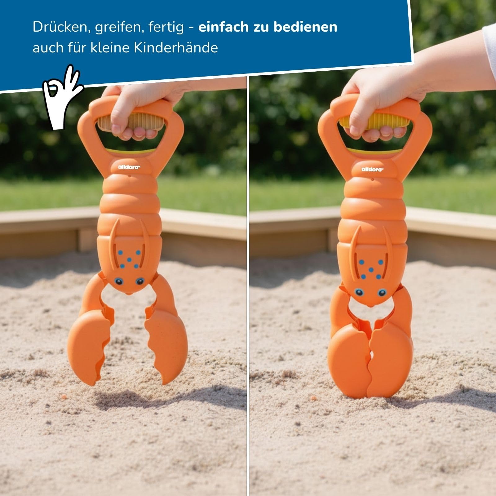 alldoro-outdoor-spielzeug-sandgreifer-hummer-orange-34-cm image 6