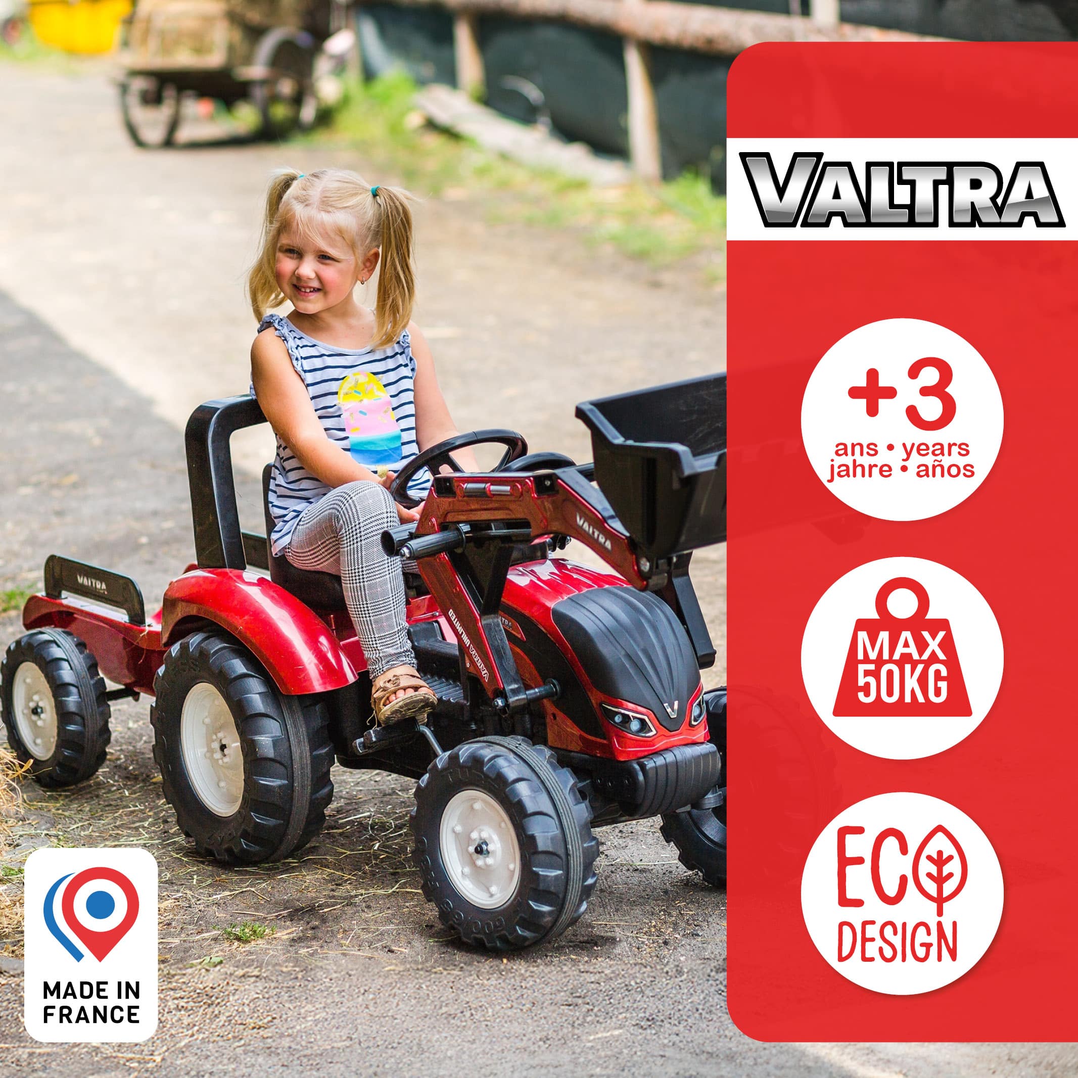falk-valtra-s4-trettraktor-rot-mit-schaufel-und-anh-nger image 4