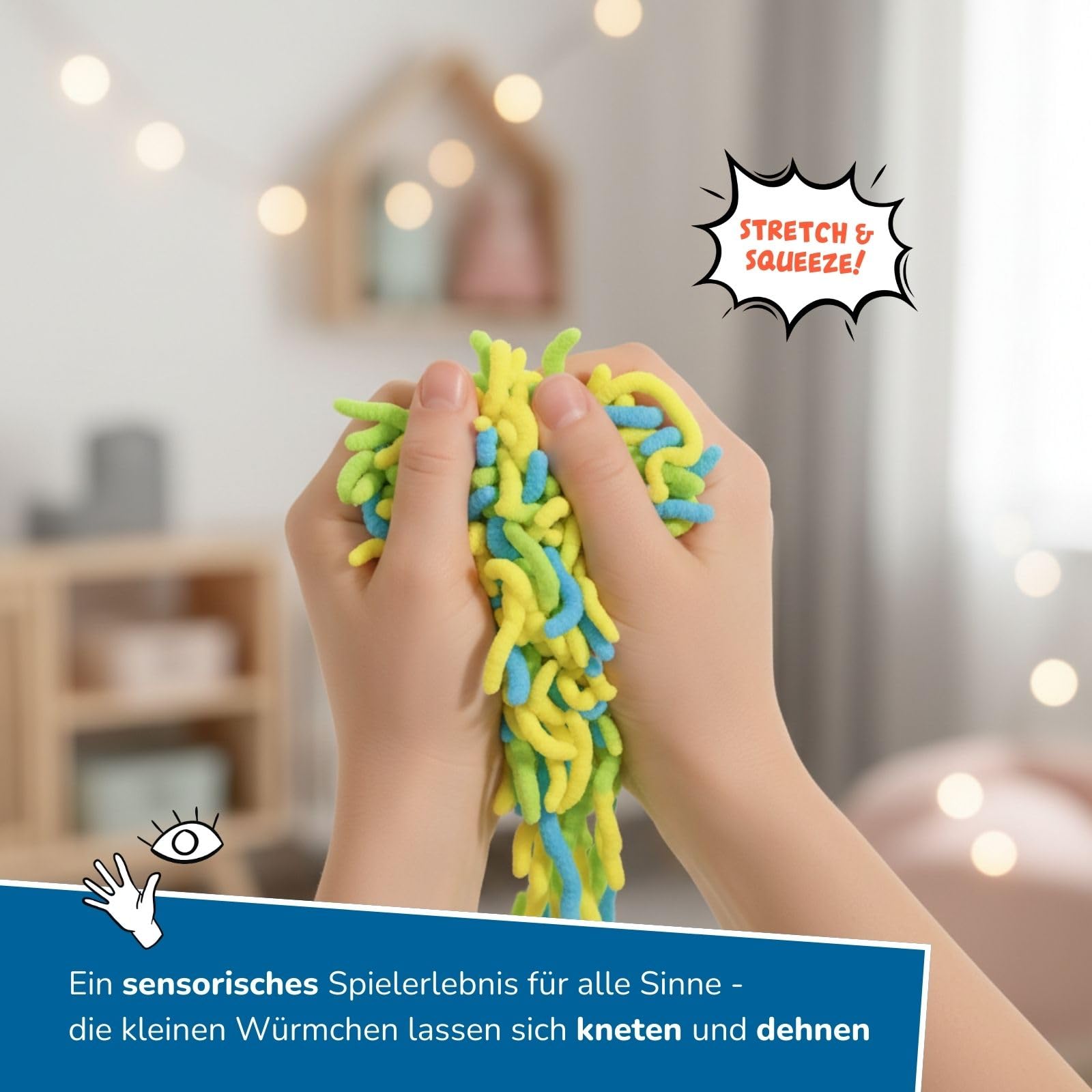 alldoro-motorik-squishy-worms-3er-set-120-g-gelb-blau-gr-n-knete image 3