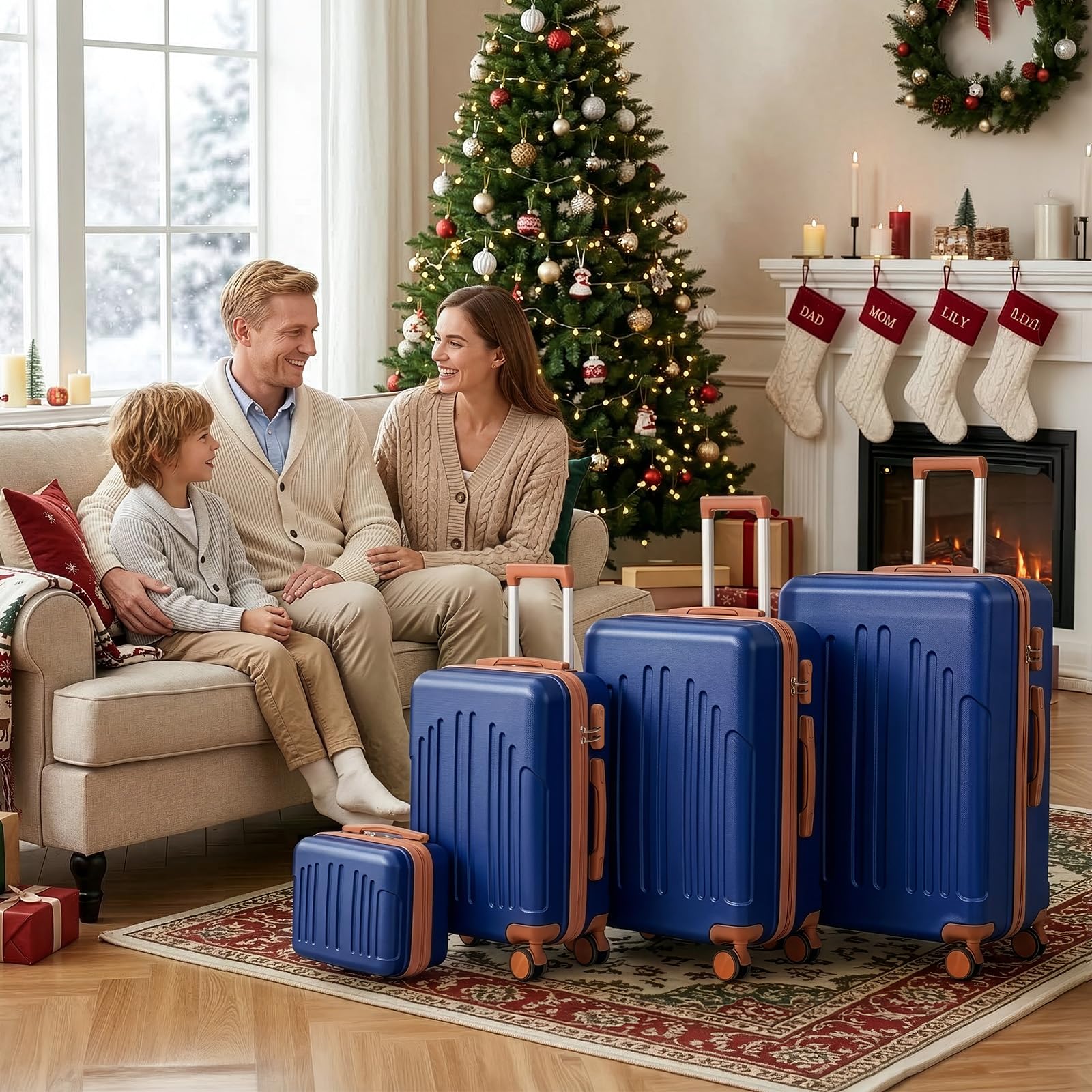 lalaho-kofferset-4-teilig-hartschale-navy-braun image 8