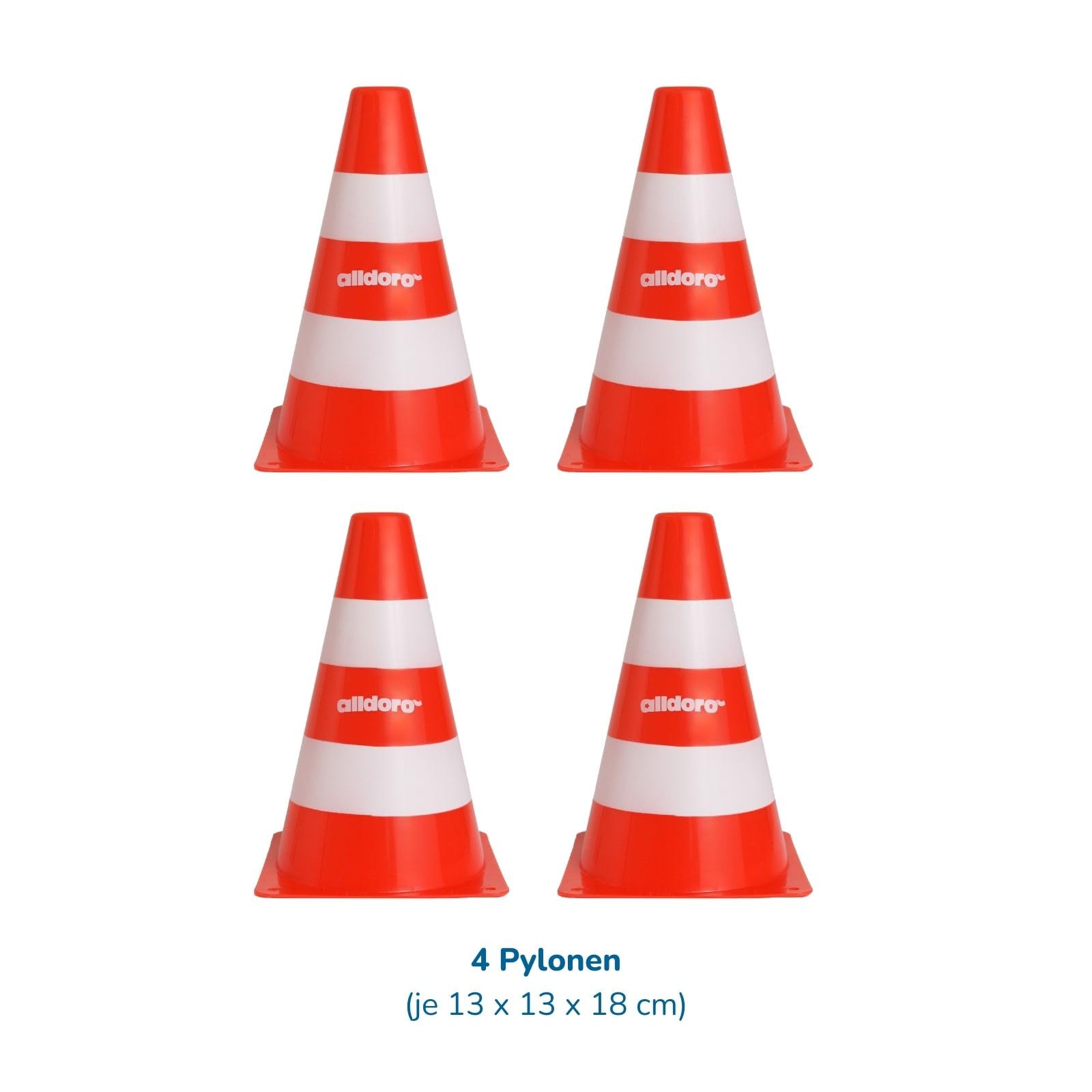 alldoro-pylonen-4er-set-verkehrsh-tchen-18-cm-orange-wei image 7