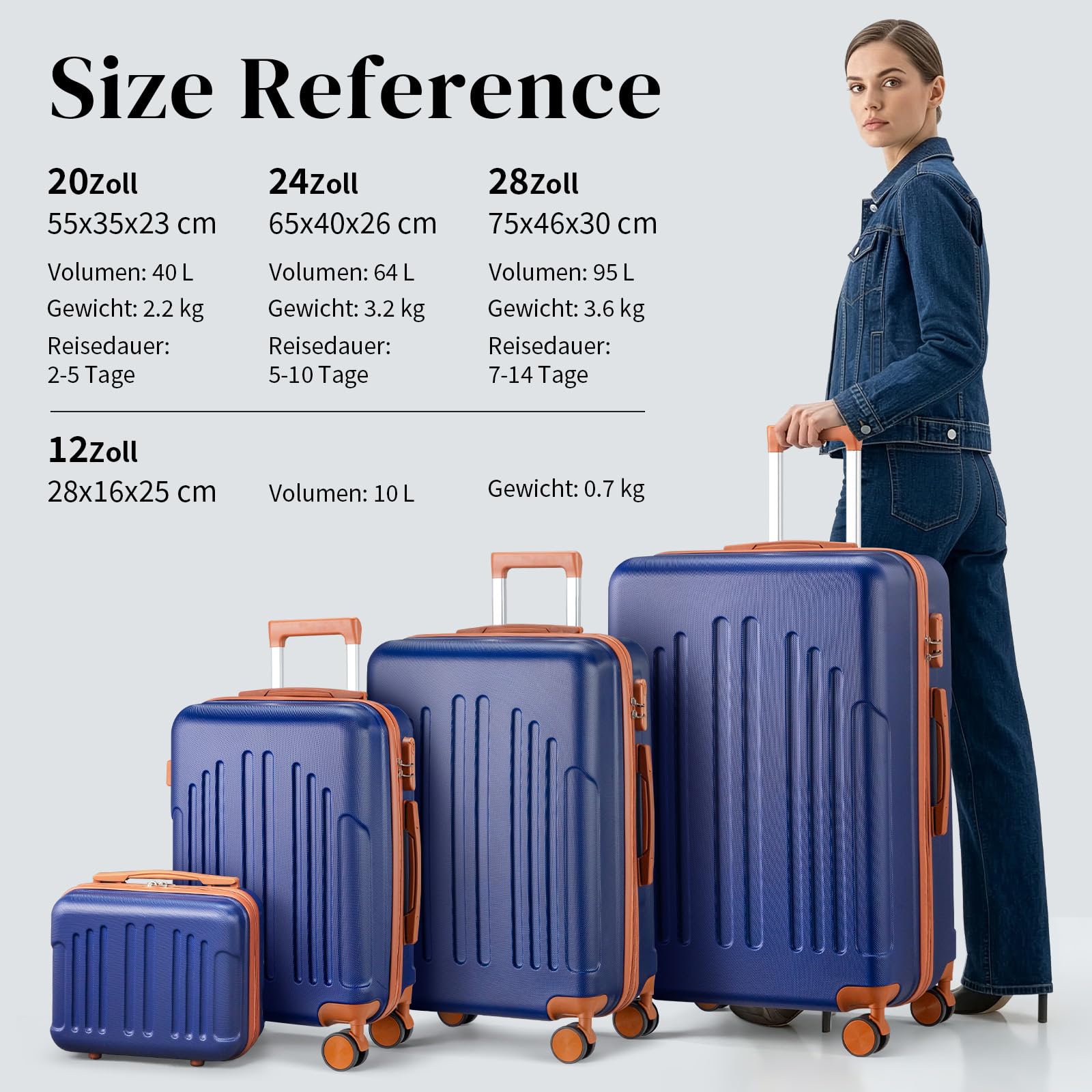 lalaho-kofferset-4-teilig-hartschale-navy-braun image 2