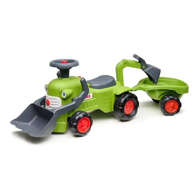 falk-claas-rutsch-traktor-mit-bagger-schaufel-und-anh-nger image 1