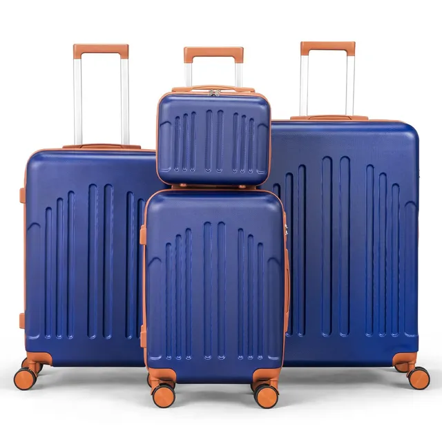 lalaho-kofferset-4-teilig-hartschale-navy-braun image 1