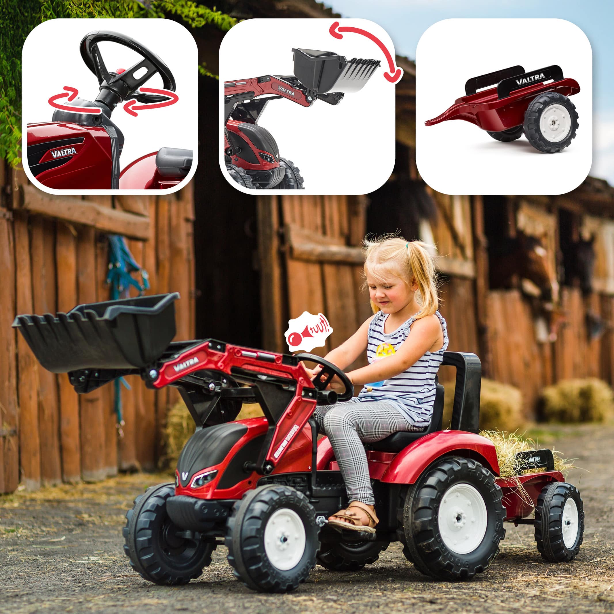 falk-valtra-s4-trettraktor-rot-mit-schaufel-und-anh-nger image 3